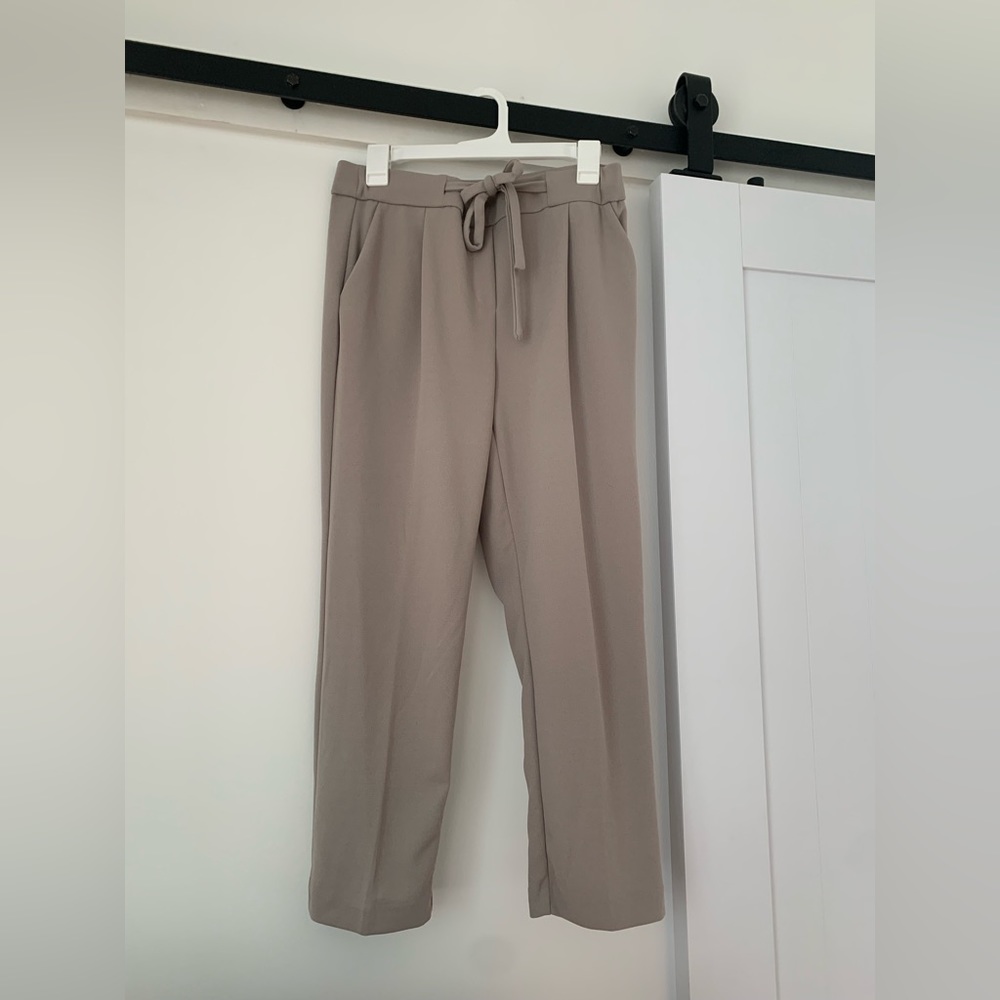grey trousers